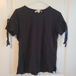 Michael Kors Black Ruffle Sleeve Tee